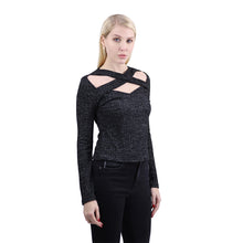 将图片加载到图库查看器，Women&#39;s Top Blouse Striped Black 1
